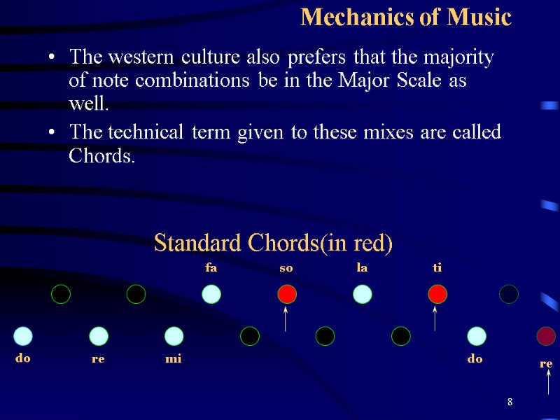 8 Mechanics of Music The western culture also prefers that the majority of note